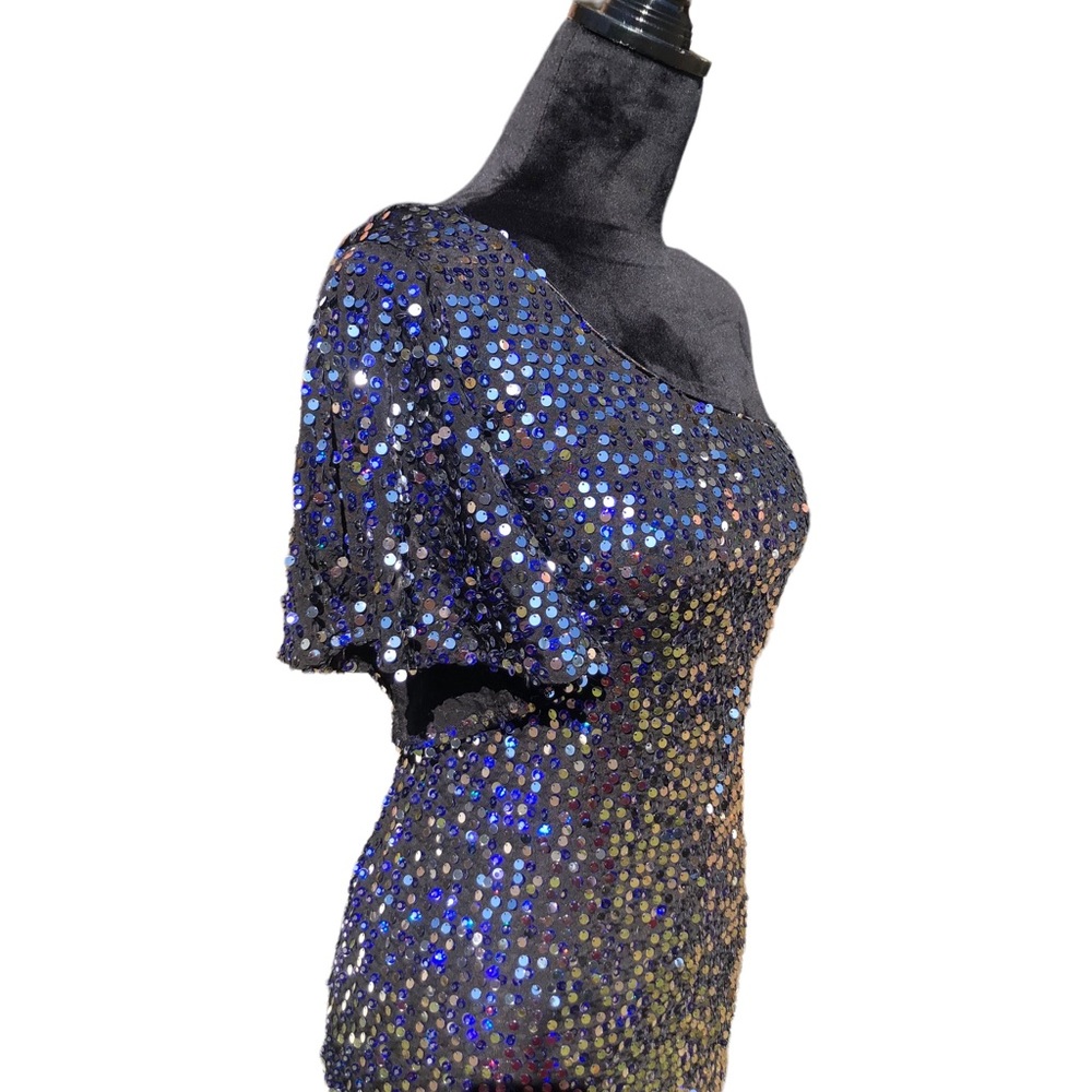 As U Wish One Shoulder Sequin Bodycon Dress size Large - Picture 5 of 14